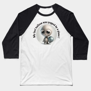 UFO Alien and balloon Baseball T-Shirt